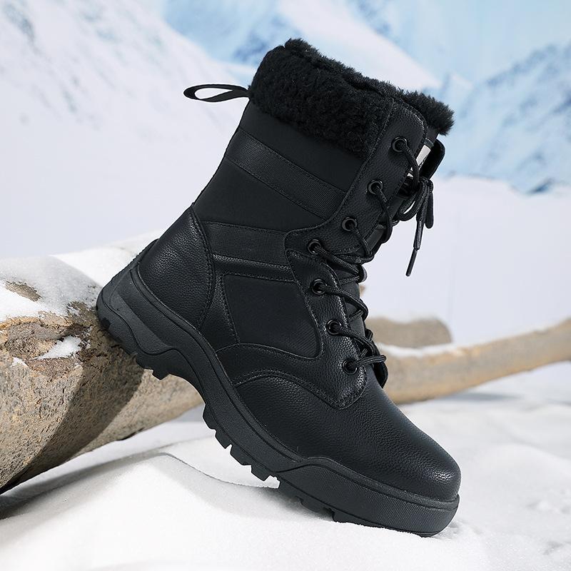 Winter Snow Boots Plush Warm Cotton Shoes Wear-resistant Sports Outdoor High-top Lace-up Women's Boots