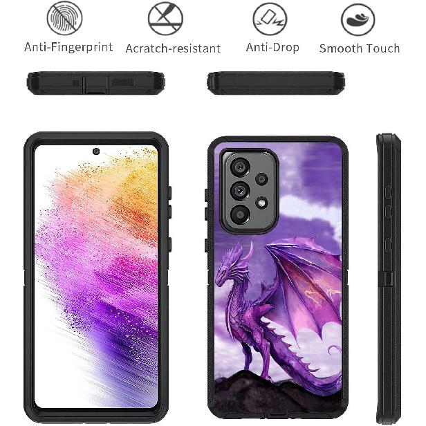 for Samsung Galaxy A73 5G Case, Heavy Duty 3 in 1 Hybrid Hard PC & Soft Silicone Shockproof Drop Protection Case for Samsung Galaxy A73 5G 6.7 inch,