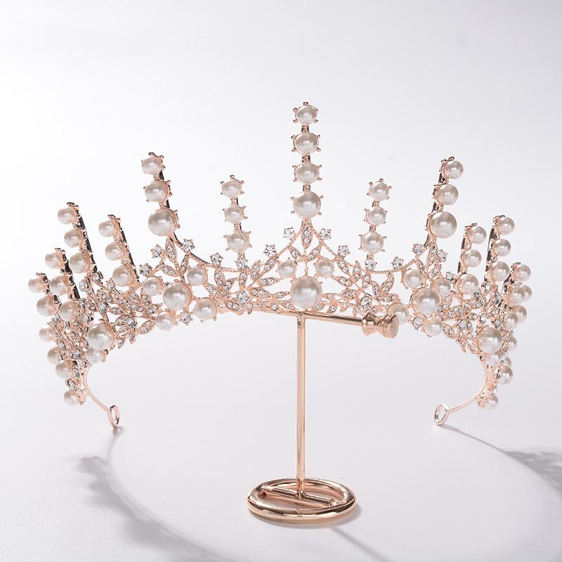 

Свадебный головной убор, элегантная свадебная корона, свадебное платье, набор аксессуаров для волос, свадебные аксессуары в стиле корейского барокко для дня рождения