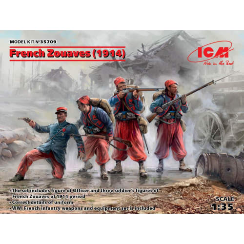 ICM 1/35 French Zouave Soldiers 1914 Plastic Model Kit 35709
