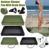 Foldable Outdoor Shower Base Tent RV Camping Awning Shower Tray Portable Shower Basin Base Pan For Outdoor Camping Travel Bath