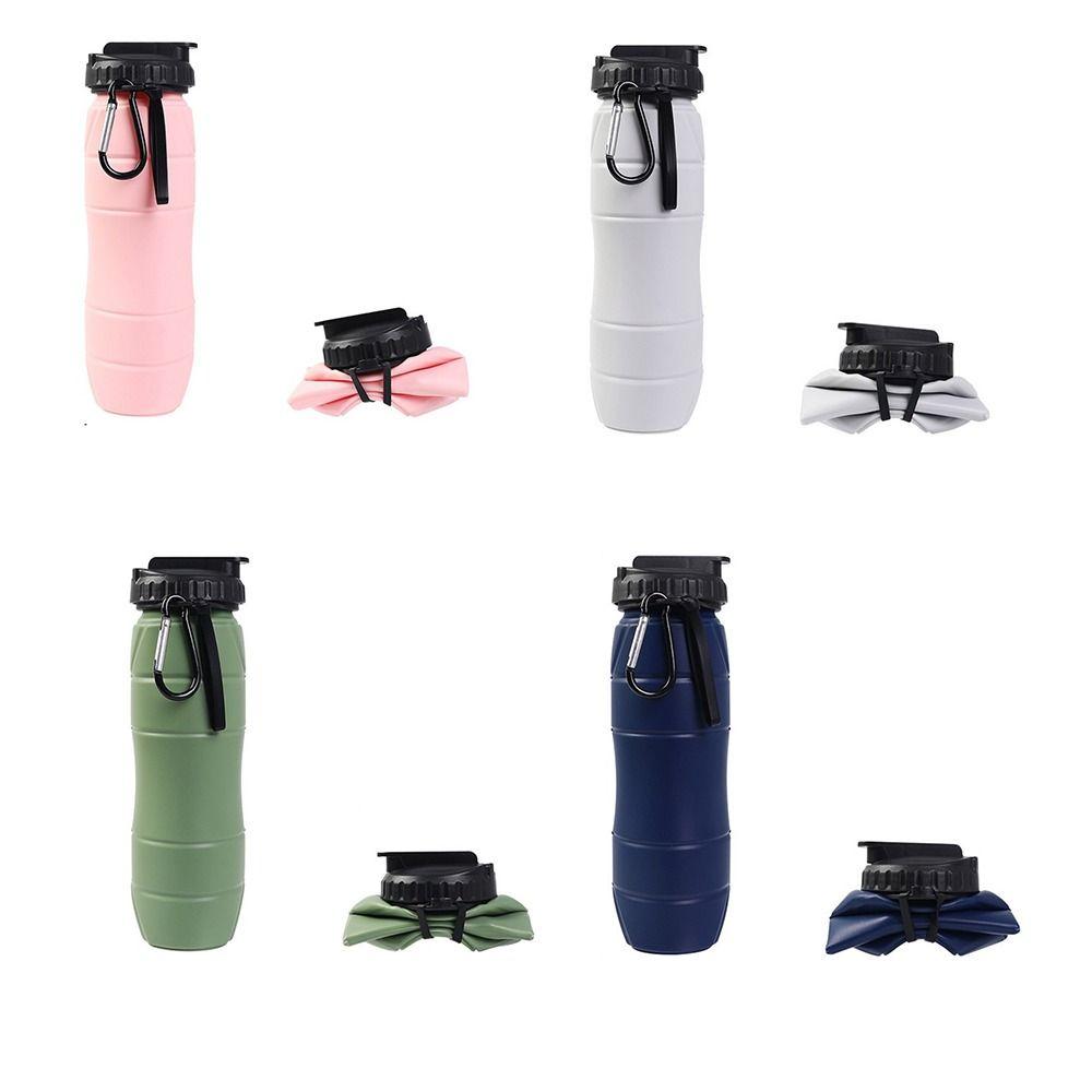 650ml Sports Water Bottle Silicone Folding Water Cup Drinkware Foldable Water Bottle  Camping
