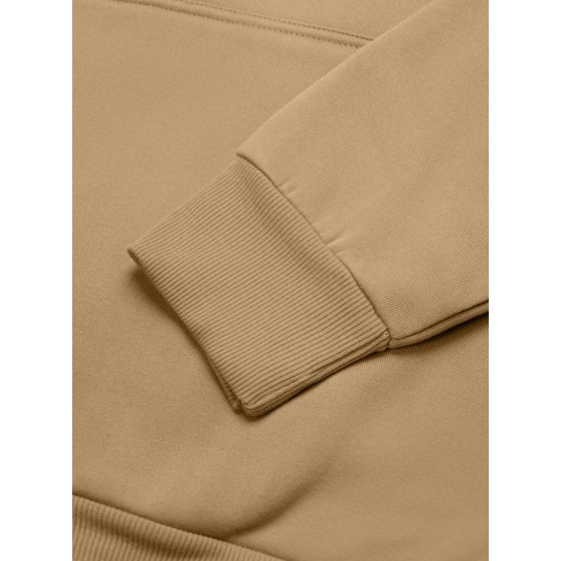 Men Warm Fleece Hooded Sweatshirt And Sweatpants Casual Sports Two Piece Set