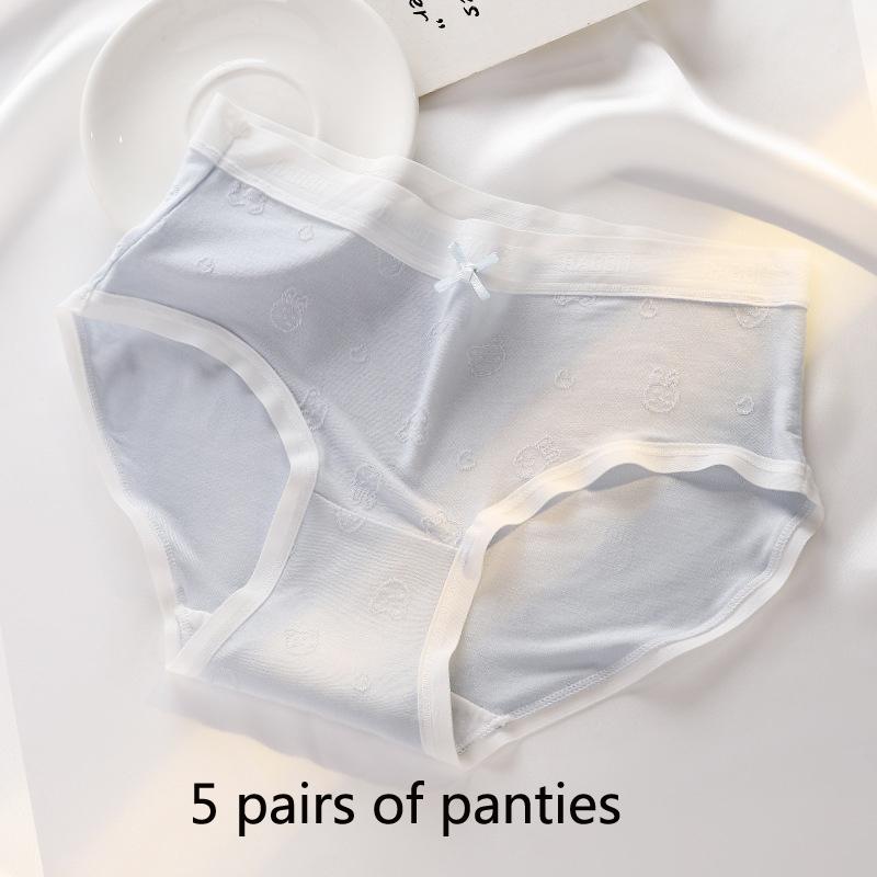 Majtki damskie Średni stan Otulające biodra Niebrudzące Chmury Miękka bawełna Odczuwalne jak z kreskówki Majtki z nadrukiem w kształcie kropli Majtki damskie antybakteryjne z kroczem