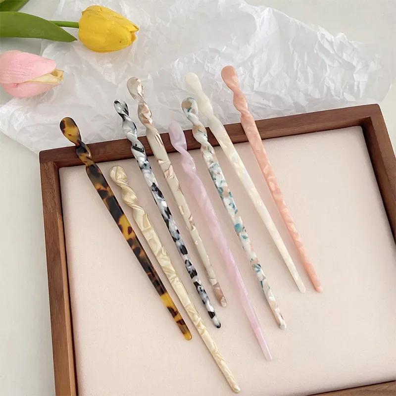 Haarstäbchen im chinesischen Stil, Vintage, Acetat-Harz, Essstäbchen, Frauen, Haarnadeln, Clip, Pin, Kopfbedeckung, Hochzeit, Schmuck, Zubehör