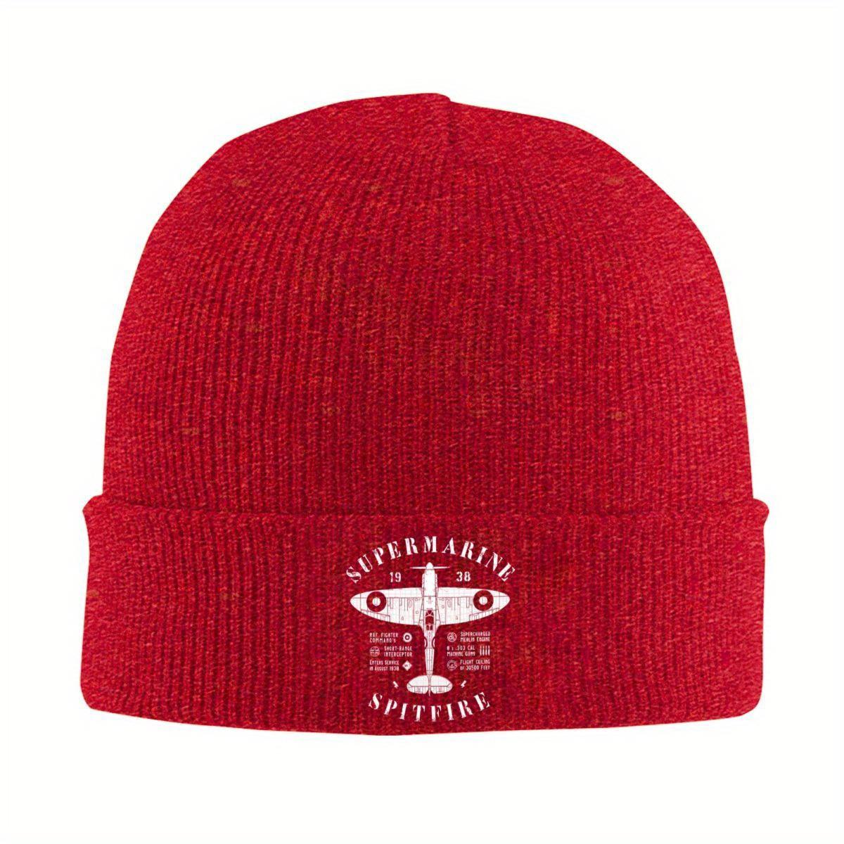 Supermarine Spitfire Aircraft Airplane Hat Autumn Winter Beanies New Fighter Pilot Cap Unisex Women Bonnet