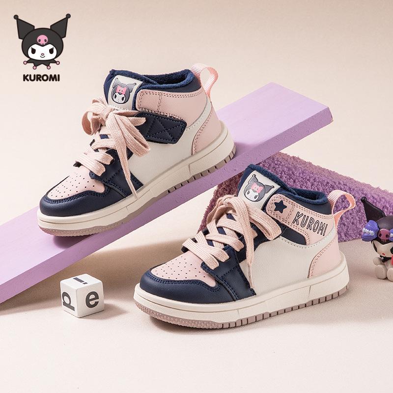 Kuromi Kinder Mittelhohe Rutschfeste Skateschuhe - Winter 2025 Samtige Wärme, Trendiges Design für Jungen & Mädchen