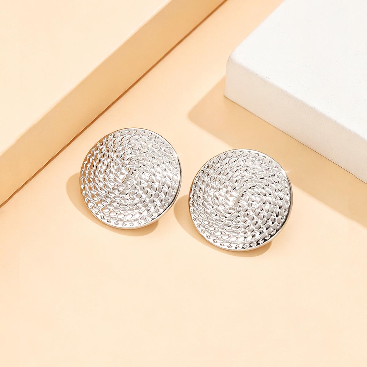 18K Gold Plated Geometric Woven Stainless Steel Stud Earrings
