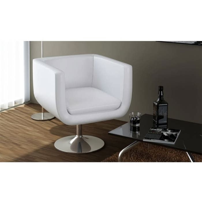 VidaXL Tabouret de Bar Cuir Artificiel Blanc Meuble Mobilier de Bar Chaise 240040