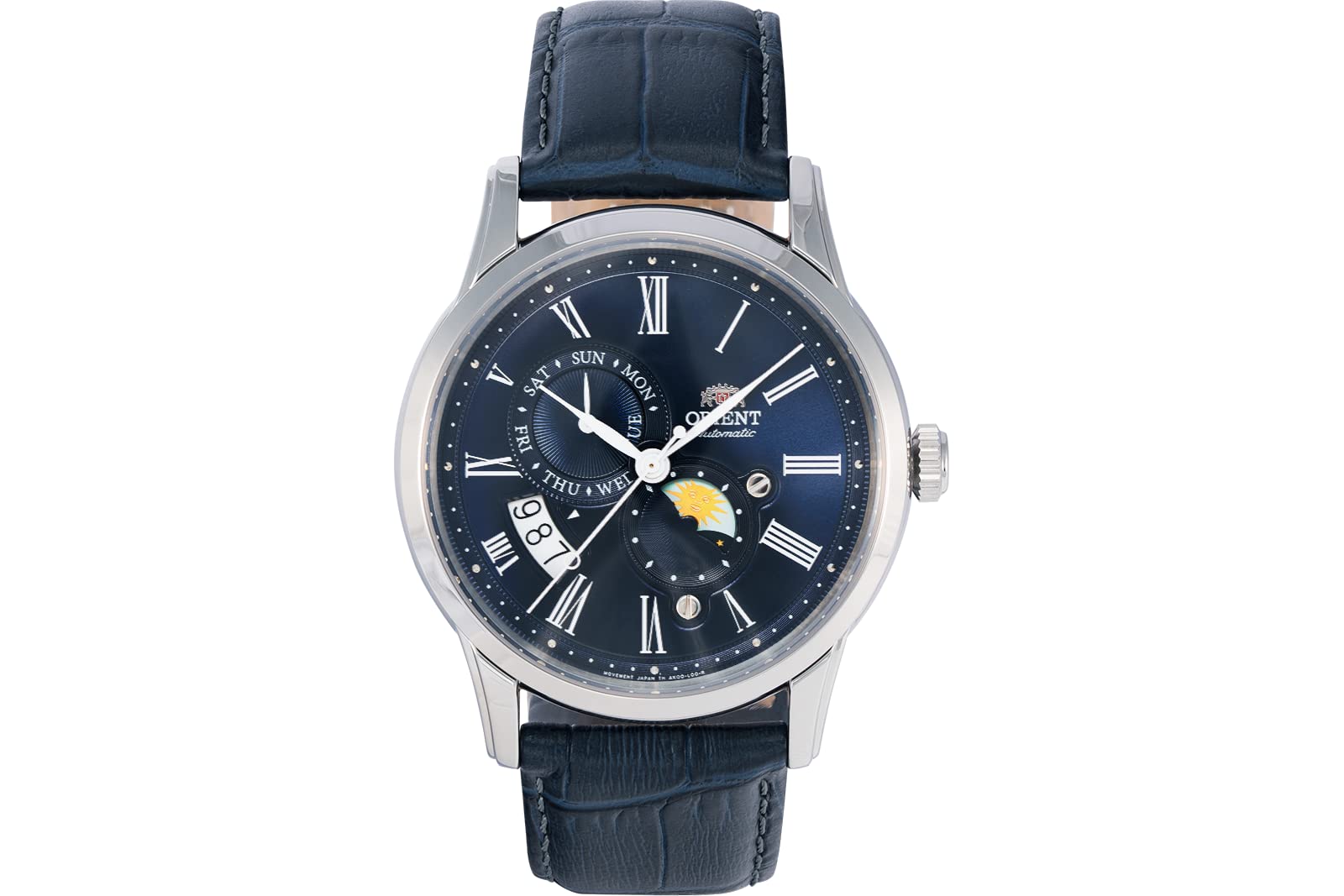 

Orient Stainless Steel Japanese Automatic Watch with Sapphire Crystal Model: RA-AK00, Blue, Winding Watch.