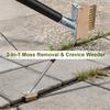 Weed Eater Crack Cleaner Manual Crevice Weeding Tool with Stainless Steel Handle Adjustable Height Moss Remover Brush