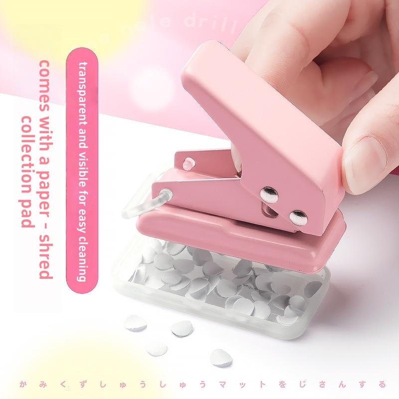 1pcs Macaron Color Single-Hole Mini Hole Punch Portable Manual Puncher for School Office DIY Crafts Stationery Office A3067