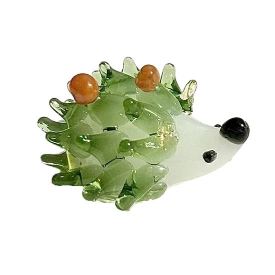 

Hand Blown Hedgehog Figurine Mini Glass Animal Sculpture Collectible Gift for Home Bedroom Tabletop Decor