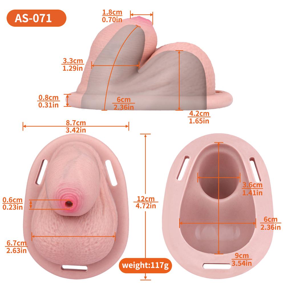 Men’s Silicone Urethral Chastity Cage with Catheter Cock Ring BDSM Adult Toy