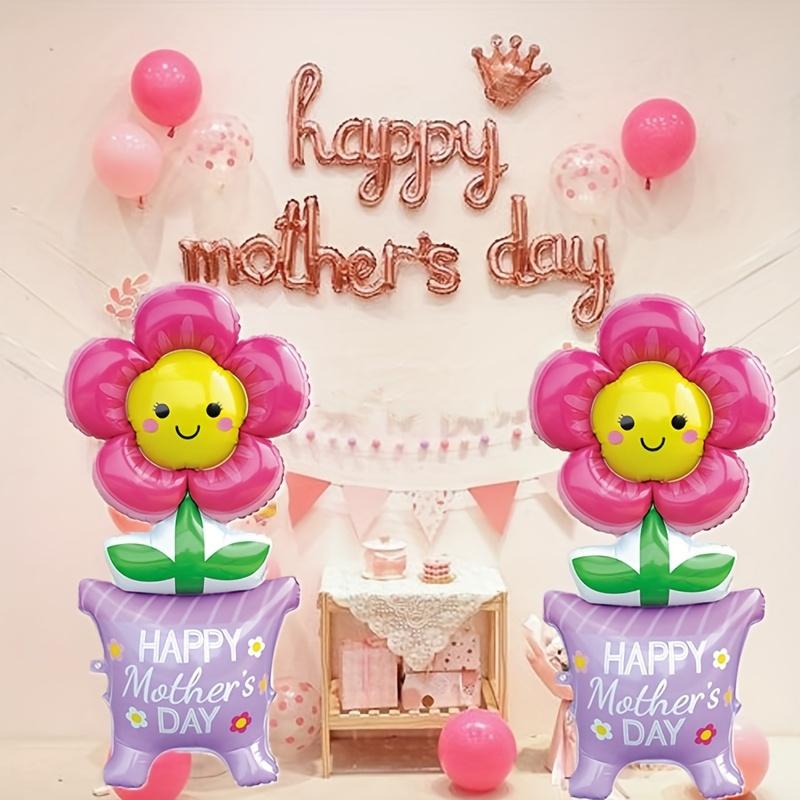 1pc 61-Inch Standing Smiling Face Flower Oversized Balloon for Mother'S Day Festive Event Atmosphere Decoration Photo Props