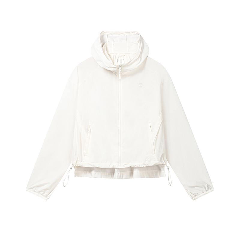 FILA White Contact Cool Fashion Versatile Jacket Women jackets Cloud-White F11W633706FWT S