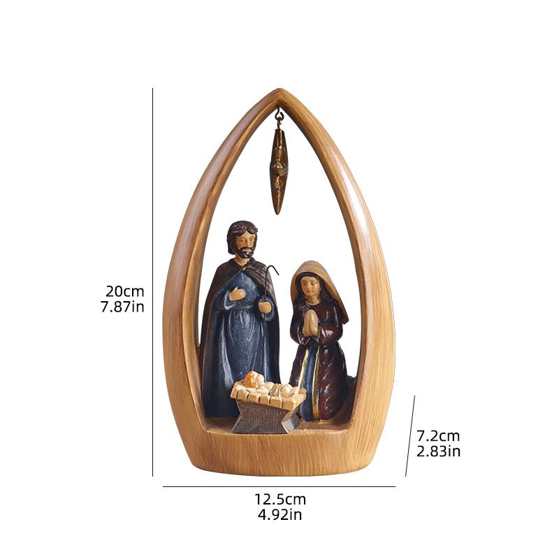 Nativity scene sculpture, home decor for bedrooms, living rooms, studies and entryways, religious art collectible