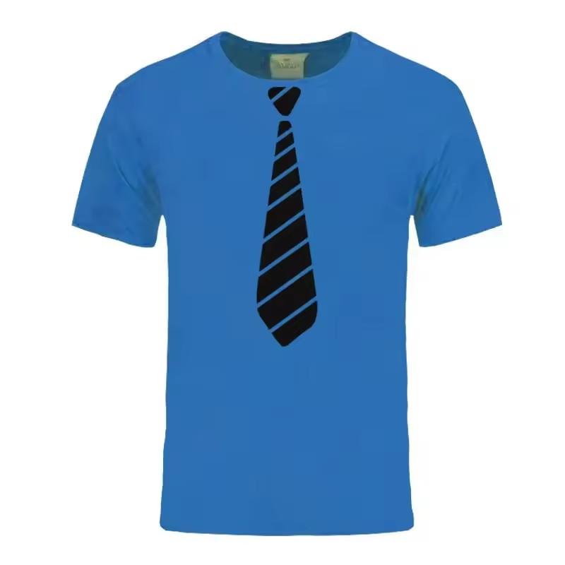 Summer Fun Tie Design Men's T-Shirt Novelty Fashion Hip Hop Short Sleeve Casual Comfortable 3D Printing Handsome Clothing