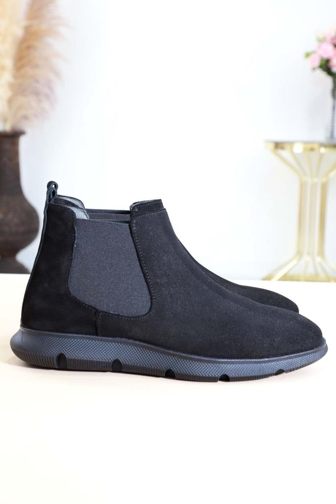 Men's Fashion Genuine Leather Flat Heeled Booties Anatomical Sole Classic Boots Shoes