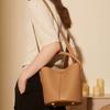 2025 cowhide Leather Small Bucket Basket bags Cute Women Handbags fashion Top-handle bag Work Shoulder Crossbody blue bag Lady