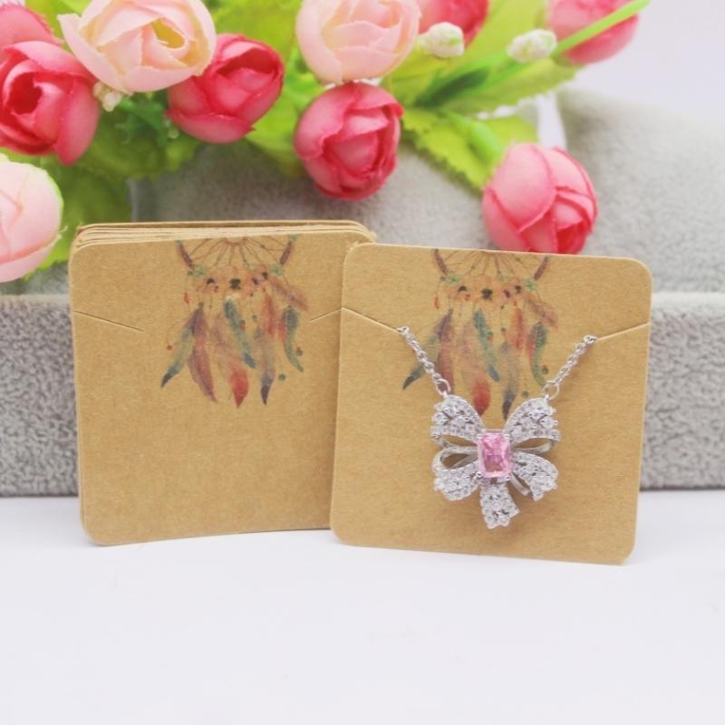 

100 шт. бумажных сережек 5x5 см, упаковочная карточка для ожерелья, демонстрационная упаковка для ювелирных изделий 100card