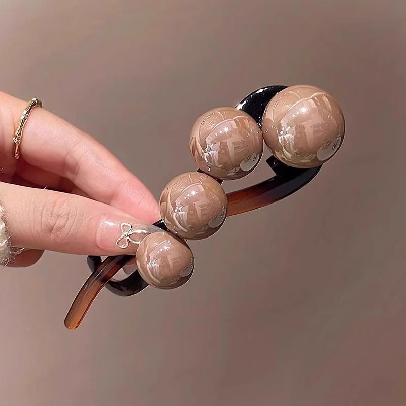 

Элегантная заколка для волос с жемчугом, закручивающаяся, для женщин, держатель для длинных волос, шпилька, заколка-автомат, милое украшение для волос, повязка на голову, модные аксессуары для волос