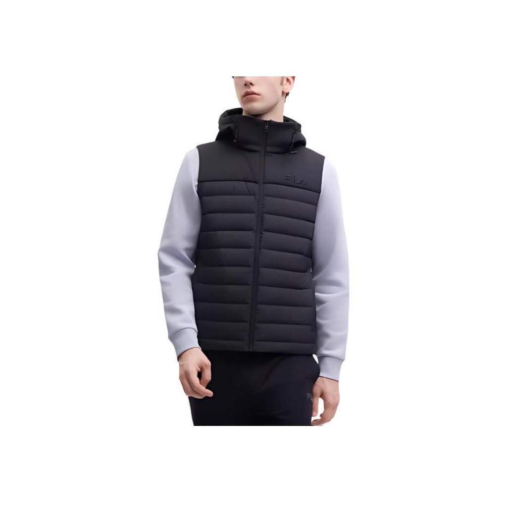 Fila 2023 Autumn New Basic Simple Casual Warm Hooded Vest Men Vests Black F11M348904F-BK