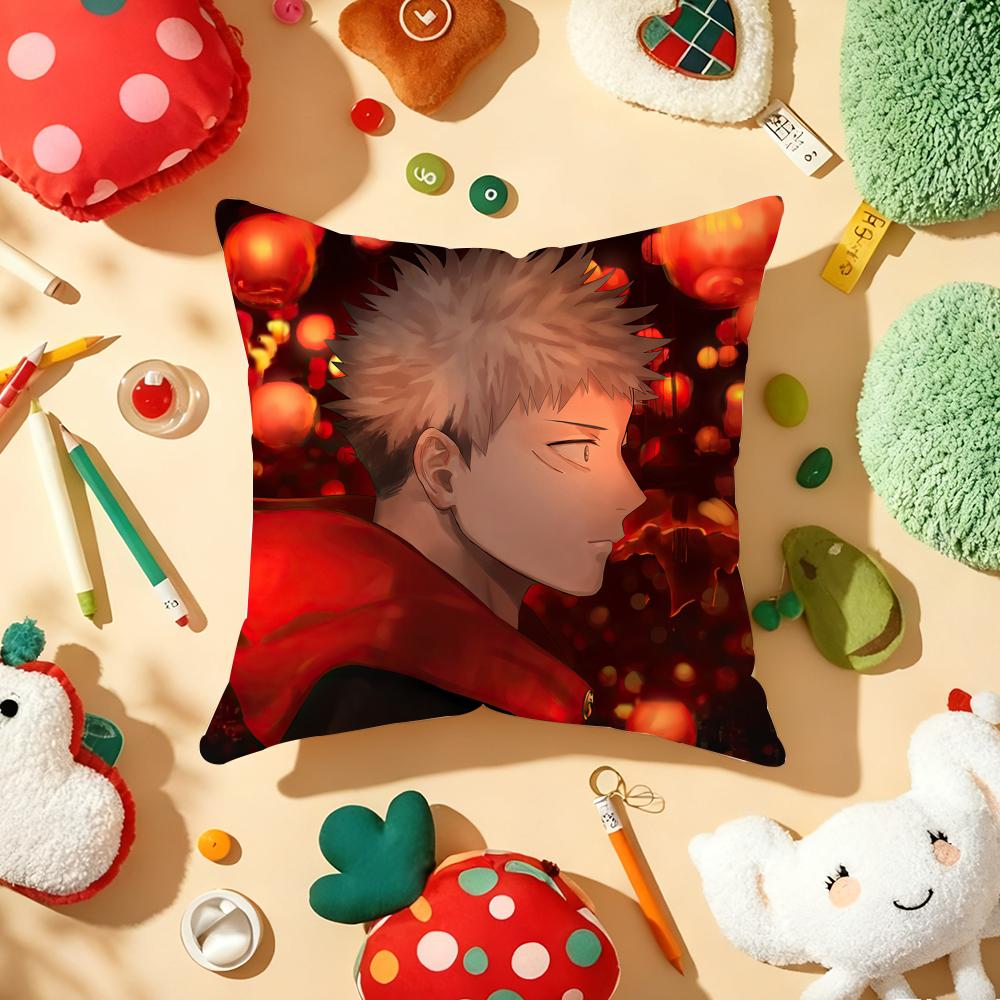 JJujutsu Kaisen Ryomen SukunaS Cushion Cover Plush Fabric Soft DoubleSided Printed Sofa Warm Winter Home Gift Pillow Cover