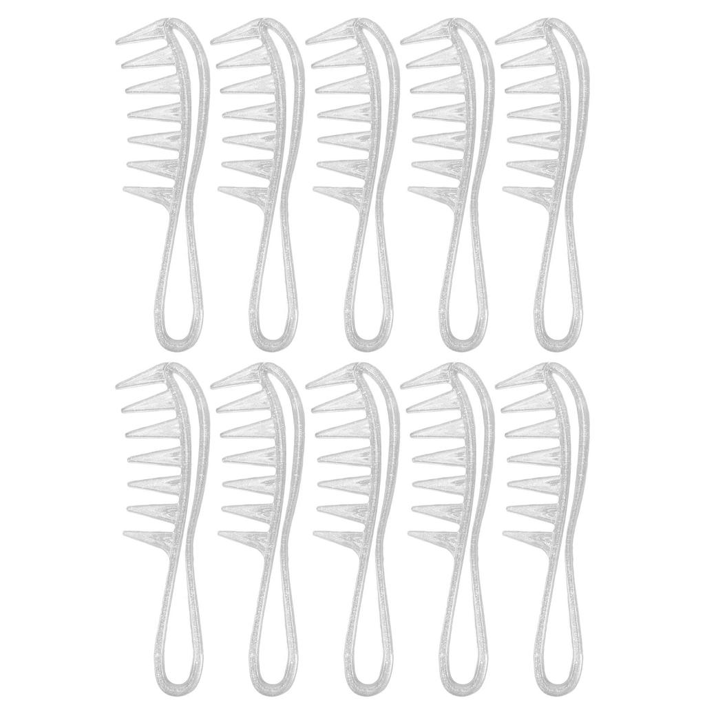 10pcs Wide Tooth Comb Ergonomic Handle Portable Plastic Detangling Comb for Men Women Hair Styling