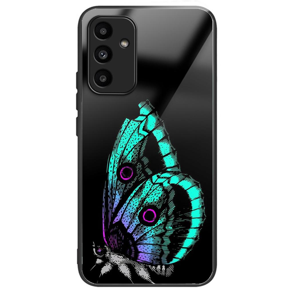 For Samsung Galaxy A15 4G/A15 5G Case TPU+Tempered Glass Pattern Printing Back Shell