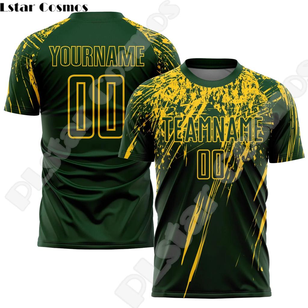 Nowa Moda Koszulka Piłkarska z Niestandardowym Imieniem Drużyny Logo Zawodnika Streetwear Drop Shipping Druk 3D Letnie Koszulki Casual Harajuku X6