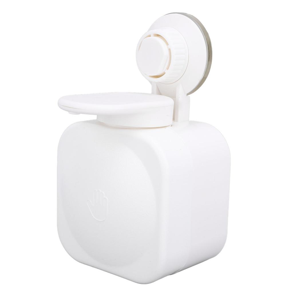 Dispenser Sapone Liquido con Ventosa Senza Foratura Portata 3KG Montaggio a Parete in Plastica Flacone a Pressione per Lavandini di Bagno e Cucina
