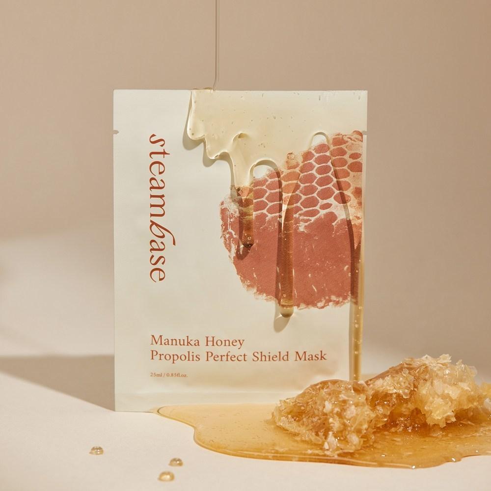 Steam Base [Official] Manuka Honey Moisturizing Propolis Perfect Shield Mask Pack, 10 Sheets, 1 Pack