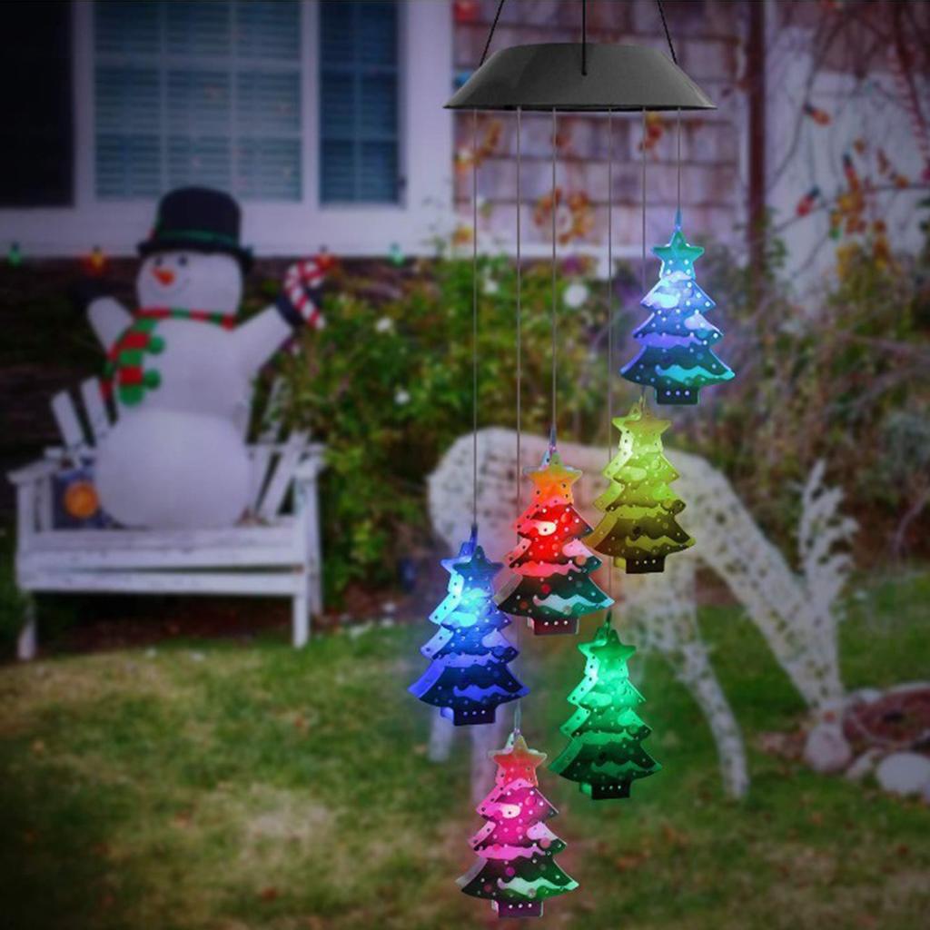 Yard Solar Wind Chime Light LED Solar Powered Wind Chimes Hanging Lamp for Patio Garden