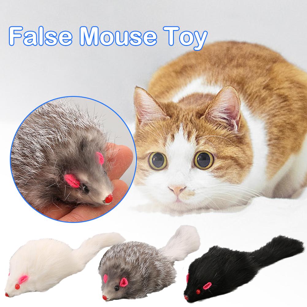 1/2/6 Pezzi Giocattoli per Gatti Topi Topo Finto Giocattolo per Gatti Topi Coda Lunga Morbido Vera Pelliccia di Coniglio Bastoncino per Stuzzicare Gatti Giocattolo di Peluche per Gatti Cani Animali Domestici