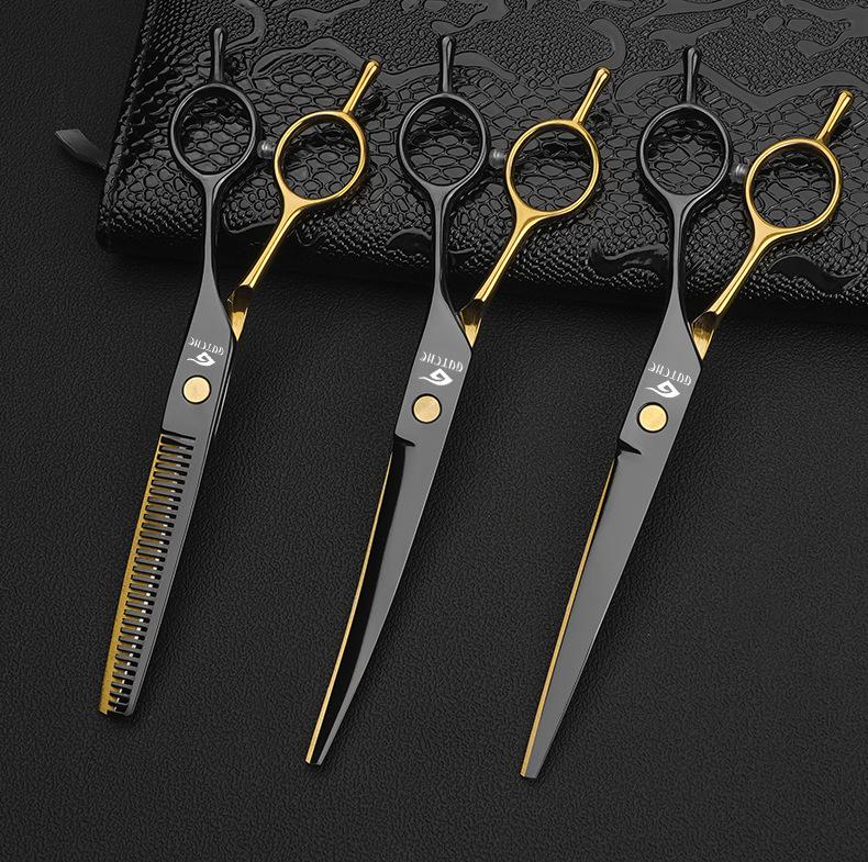 All-Steel Pet Grooming Scissors Set - Includes Curved Dog Hair Cutting Scissors