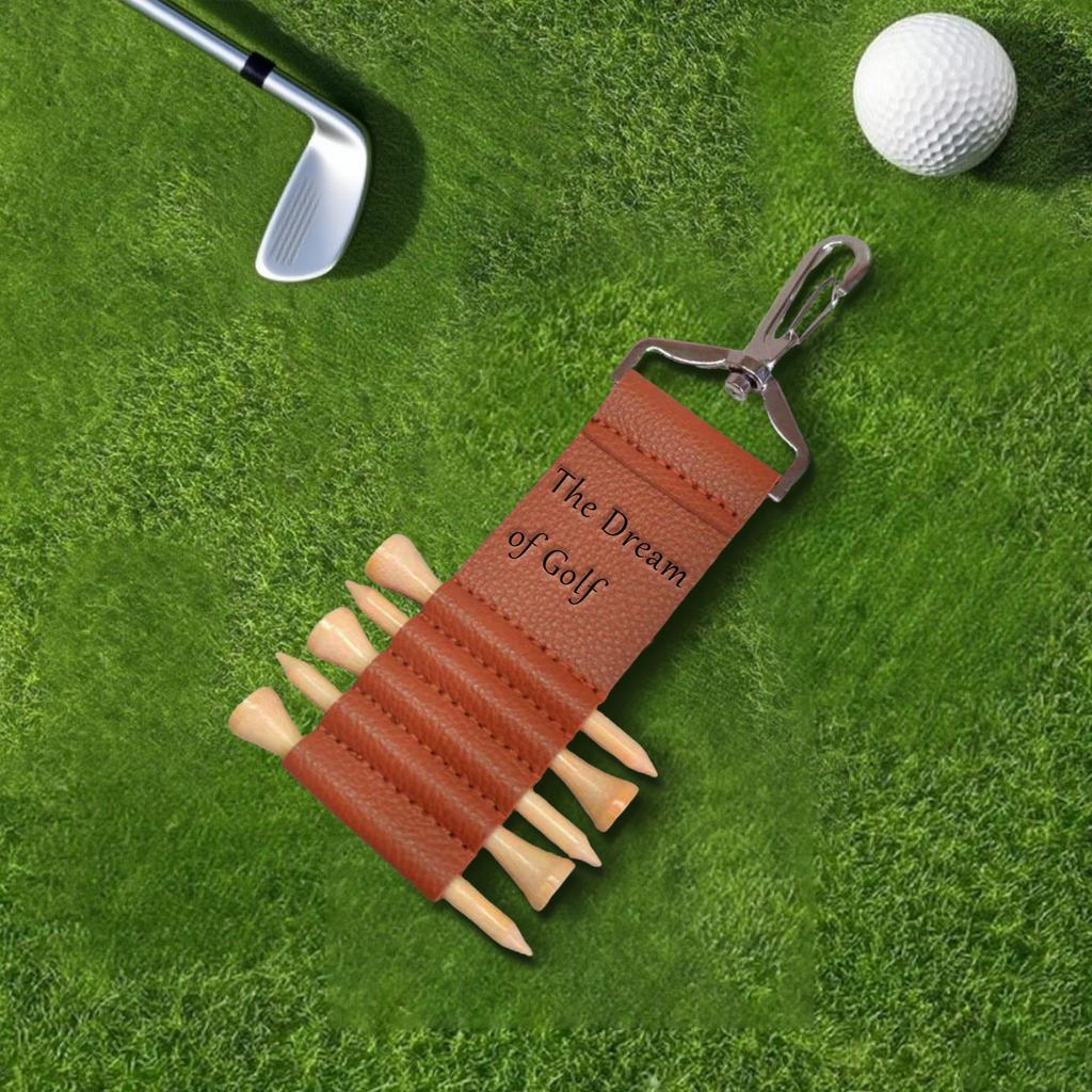 Personalized Golf Tee Holder Bag With 5 Tees,Custom Leather Golf Tee Pouch With Name And Initial,Golf Accesories,Gift For Golf Lover.