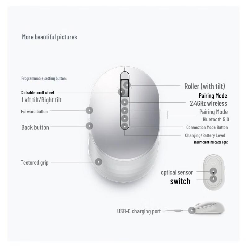 Dell MS7421W Rechargeable Wireless Mouse