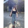 Miss Biggie Fashion Plus Size Slim Looking Easiest for Match All Cotton Non-Elastic High Waist Loose Loose Tapered Pants Denim