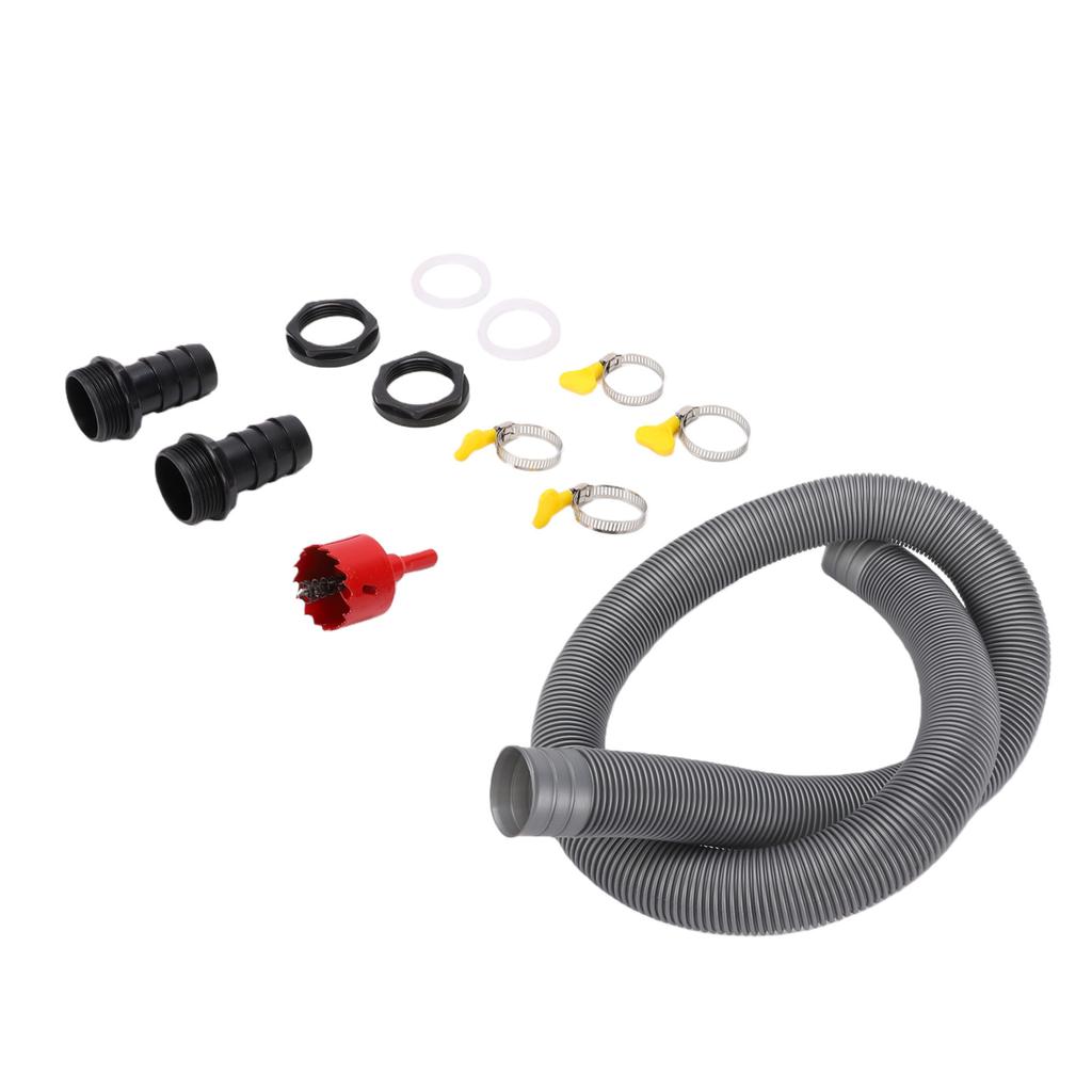12pcs Rain Butt Diverter Kit with Adjustable Valve 1.25 Inch Hose Water Butt Connector Pipe Link Kit