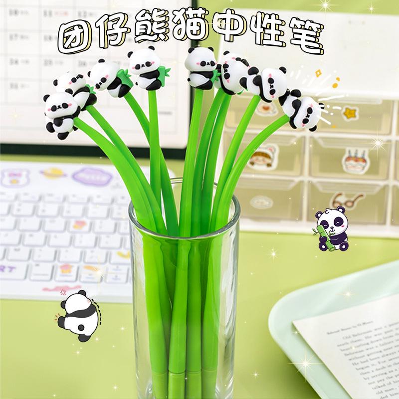 Cartoon Panda Silicone Pen - Cute Shaking Signature & Exam Pen for Students