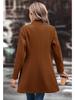 Europäischer und amerikanischer Damen Wollmantel mit Revers in Unifarben - Herbst-/Wintermode