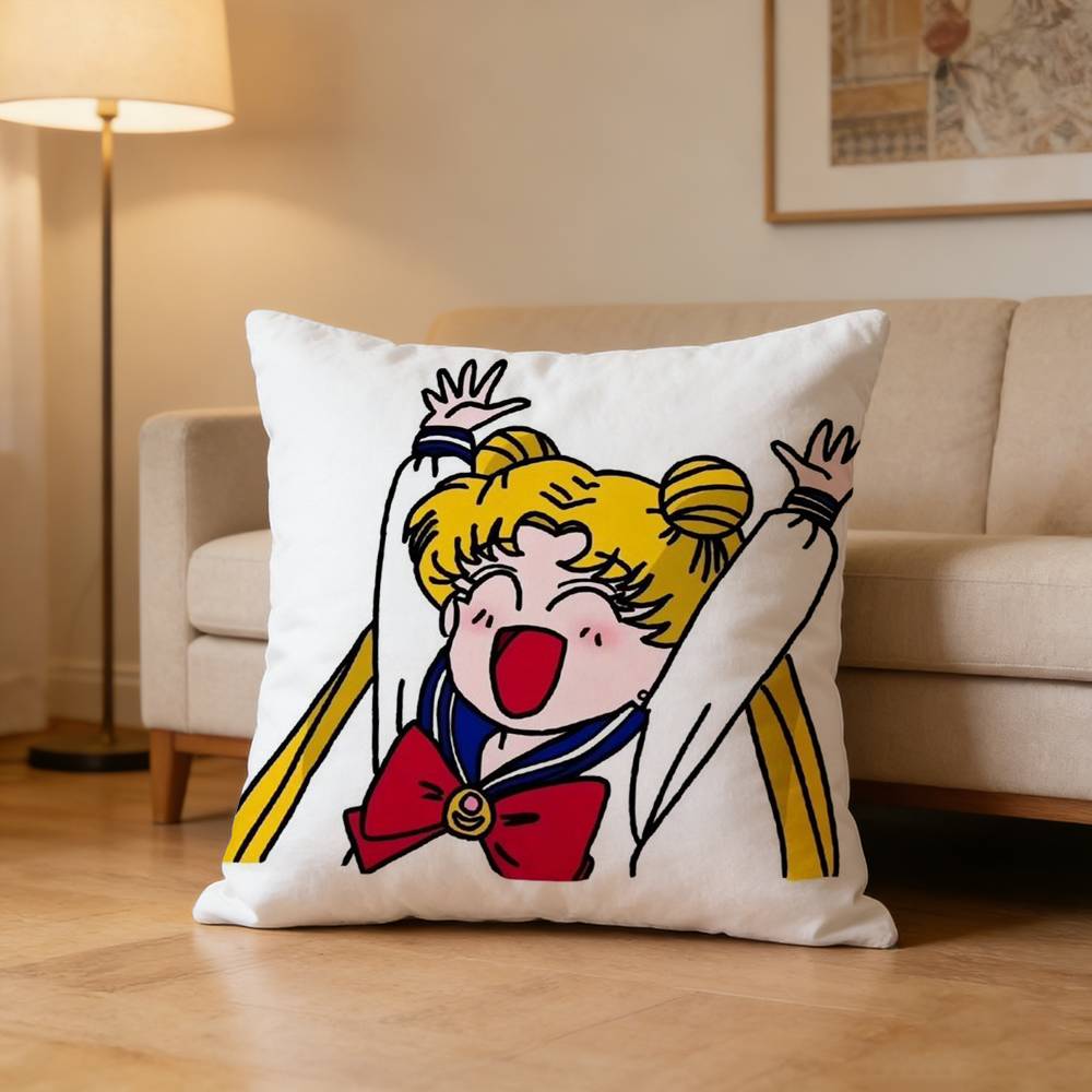Cute Usagi Tsukino  Sailor Moon Pillow Case Pattern Printed Pillowcase For Living Room Sofa Cushion Cover