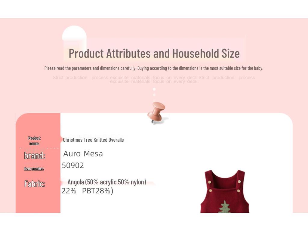 Neuer grenzüberschreitender Weihnachtsbaum Strick Baby Jumpsuit - Weinrot Wolle Doppelknopf Overall