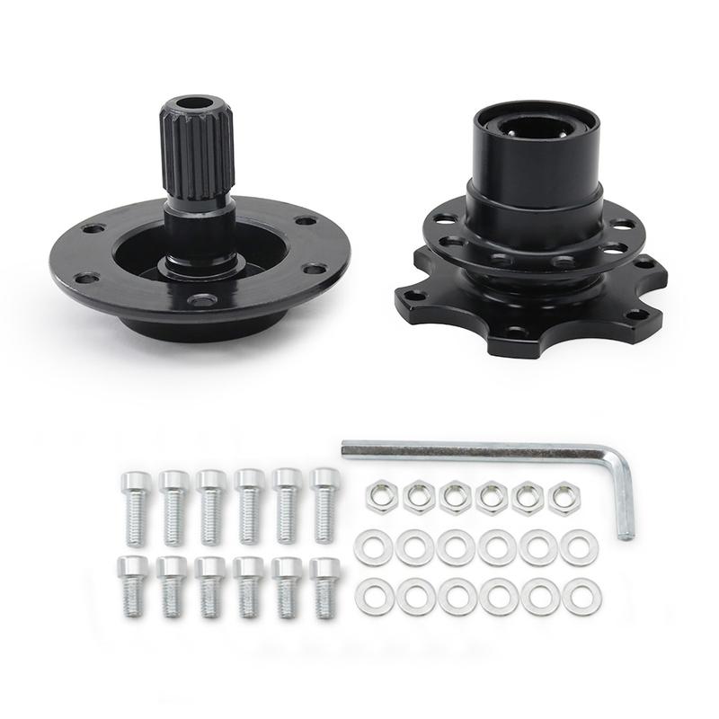 Universal Aluminum Steering Wheel Quick Release Hub Adapter For 6 Hole Steering Wheel Removable Snap Off Boss Kit