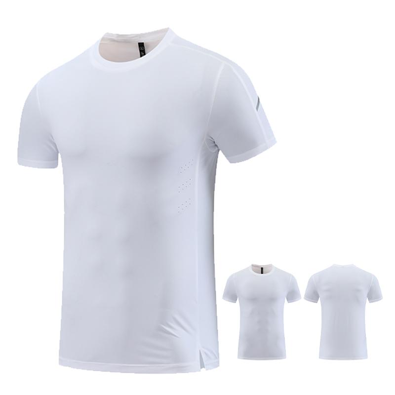 

Мужская футболка для фитнеса, бега, спортивной одежды для бега в спортзале, мужская высококачественная футболка для фитнеса с коротким рукавом, эластичная, быстросохнущая, спортивная футболка M белый