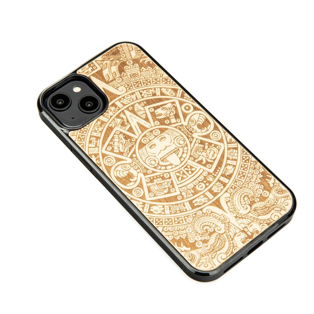 Bewood Wooden Case for iPhone 14 Plus Aztec Calendar Aniegre