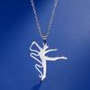 Teamer Gymnastics Design Necklace for Women Girls Fashion Sports Pendant Stainless Steel Jewelry Dancer Gymnast Birthday Gifts