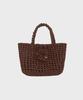 Slowslowly Camellia Handmade Crochet Raffia Mini Tote Bag _ Brown