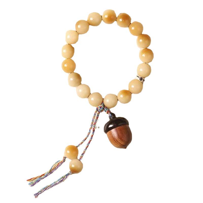Dunhuang 108-Bead Bodhi Bracelet - Weathered Charcoal Design, Unisex